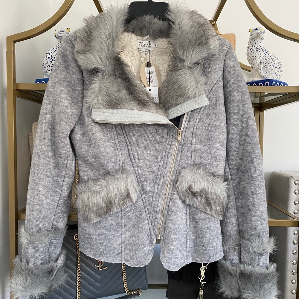Molly Bracken Faux Fur Fleece Lined Jacket